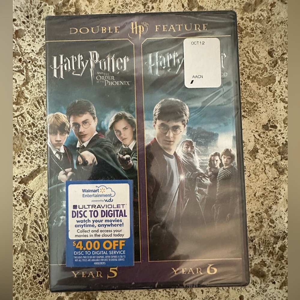 Harry Potter year 5 & 6 order of the phoenix & half-blood prince DVDs unopened